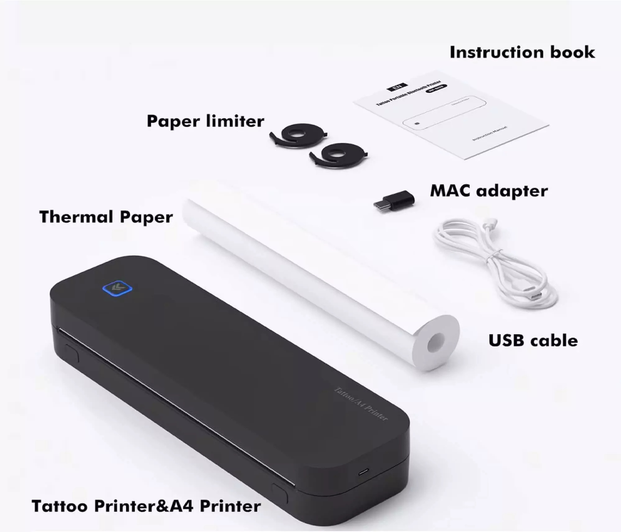 Impressora Térmica A4 Skin88 Portátil para Impressão sem Tinta Papel Termico ou Decalque Tatuagem
