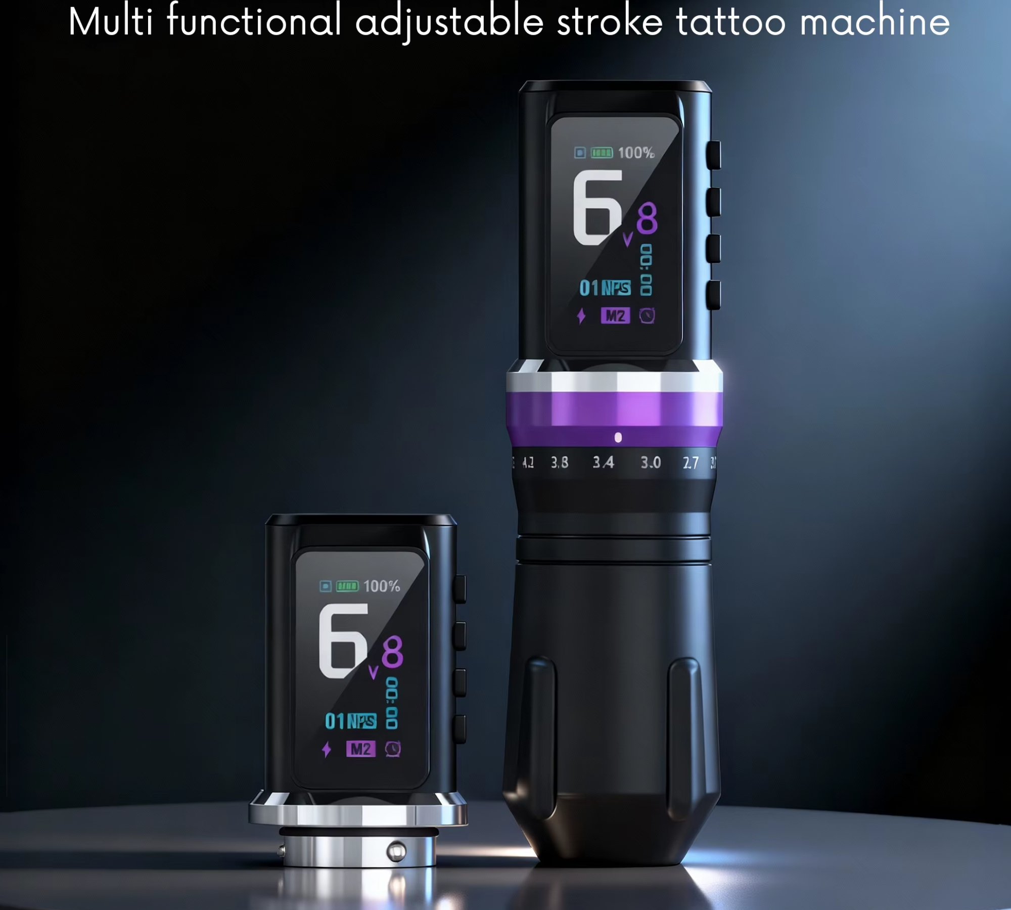 Máquina Tatuagem Pen Flip Tuned Bateria Wireless Ajuste De Curso 10000RPM