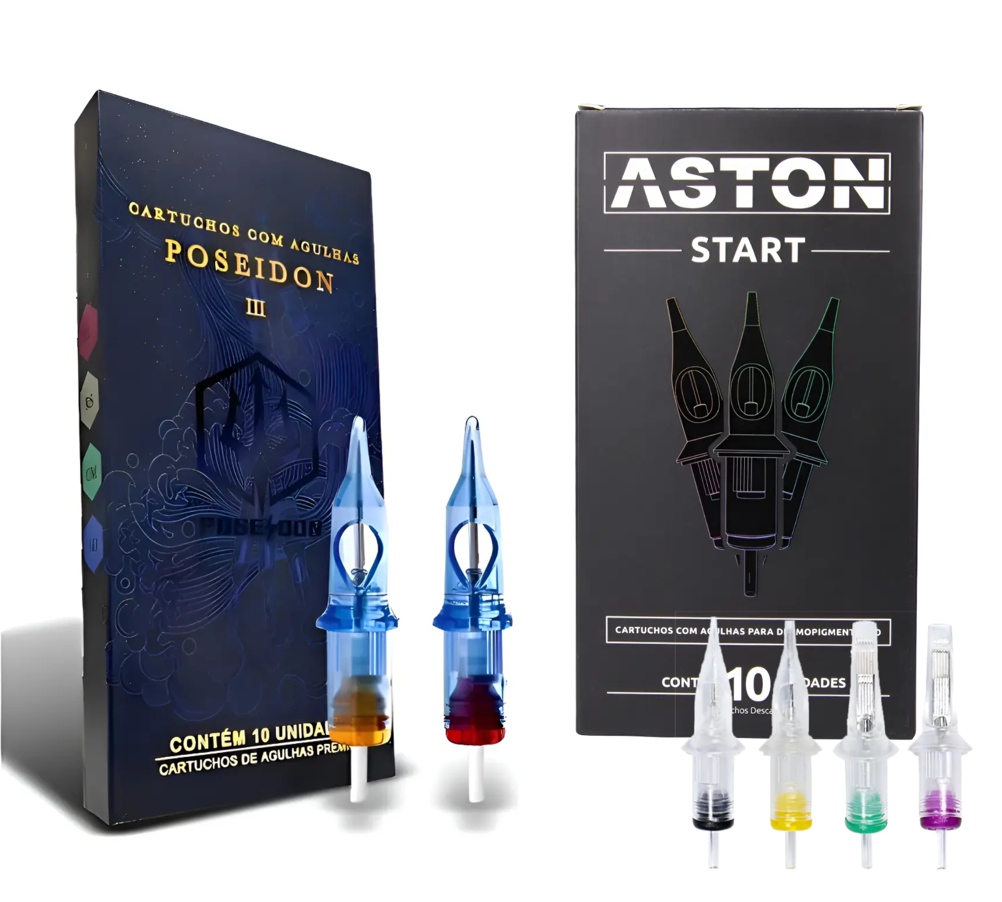 Cartuchos para Tatuagem - Caixa c/ 10 Unidades Poseidon Aston