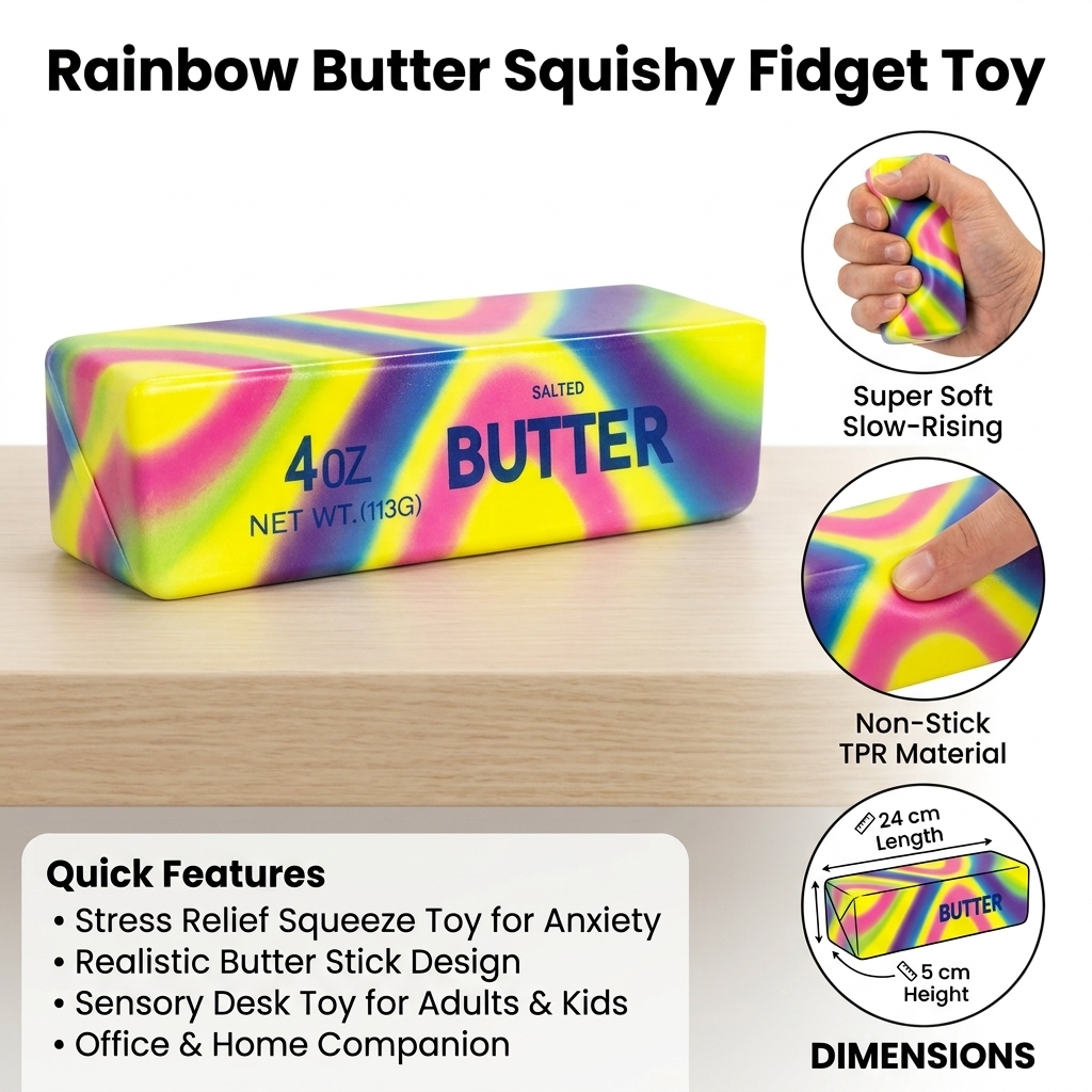Rainbow Butter Squishy Fidget Toy
