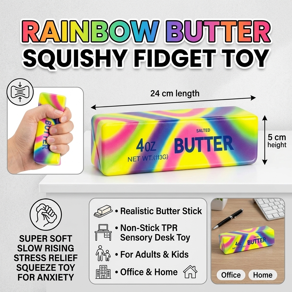 Rainbow Butter Squishy Fidget Toy