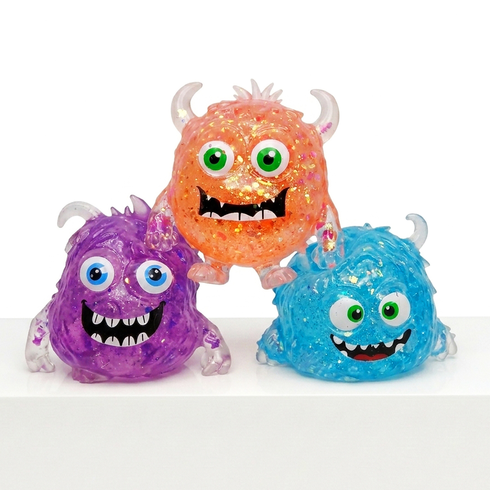 Sparkle Monster Squishy Toy - Set of 3