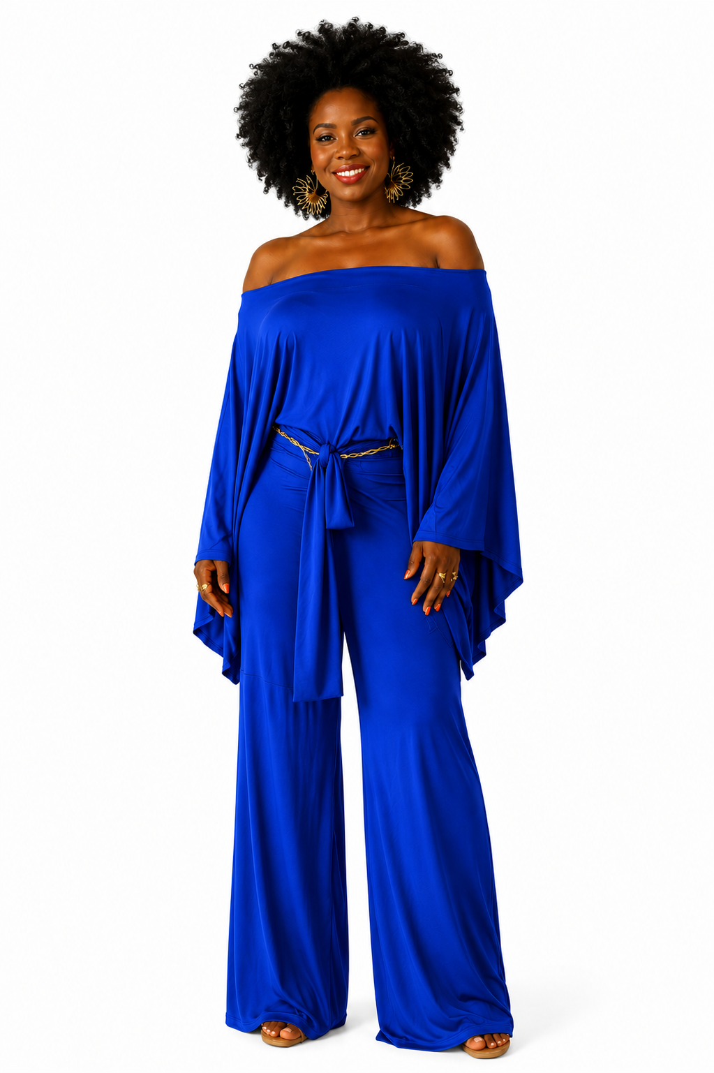 Royal Blue Off-Shoulder Jumpsuit