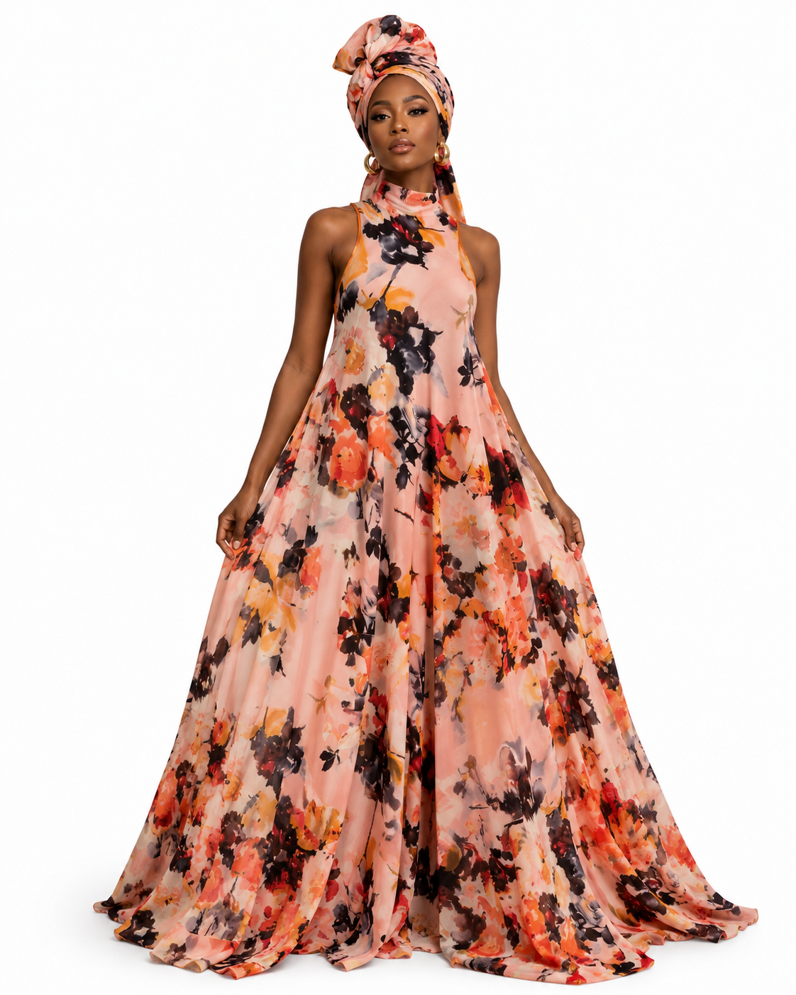 Floral Maxi Halter Dress