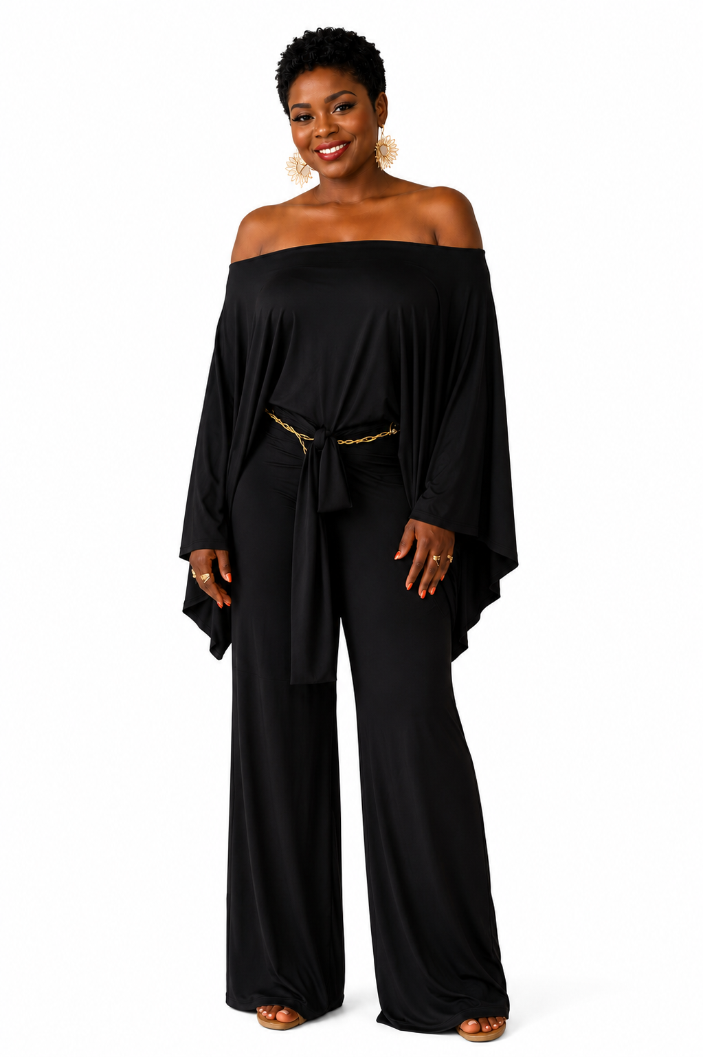Off-Shoulder Wide Leg Jumpsuit