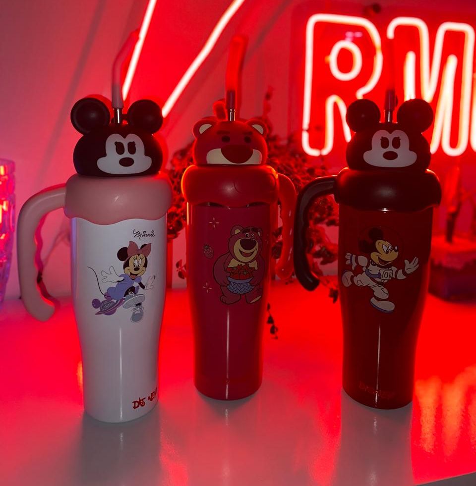 🥤🛒Vasos Infantiles Disney con Tapa de Personaje.