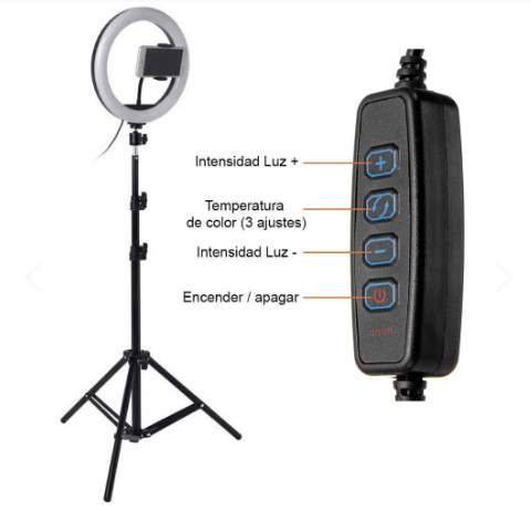 ✨🛒Aro De Luz De 33 Cm Tripode Expandible.