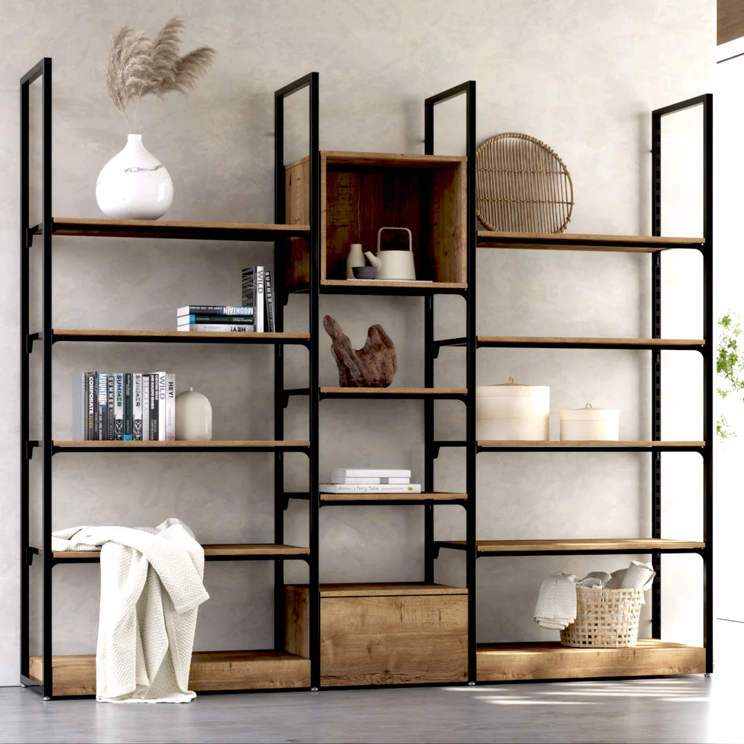 Modern Industrial Bookshelf