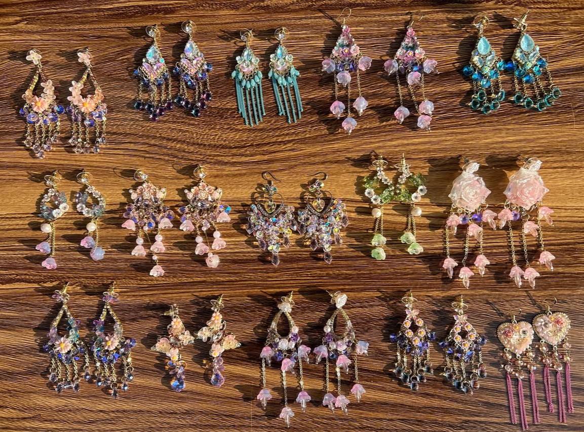 Fairy garden earrings collection °❀⋆.ೃ࿔*:･°❀⋆.ೃ࿔*:･