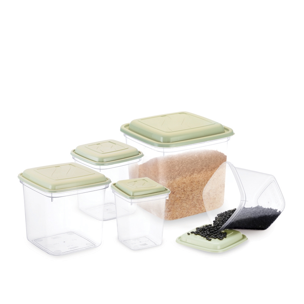 Kit de 05 Potes para mantimentos com tampa Rainha357