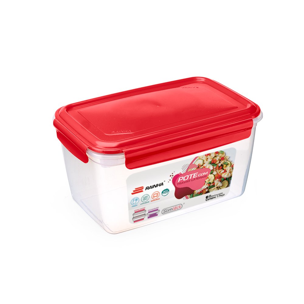 Pote Plástico com Tampa e trava lateral 4,4L