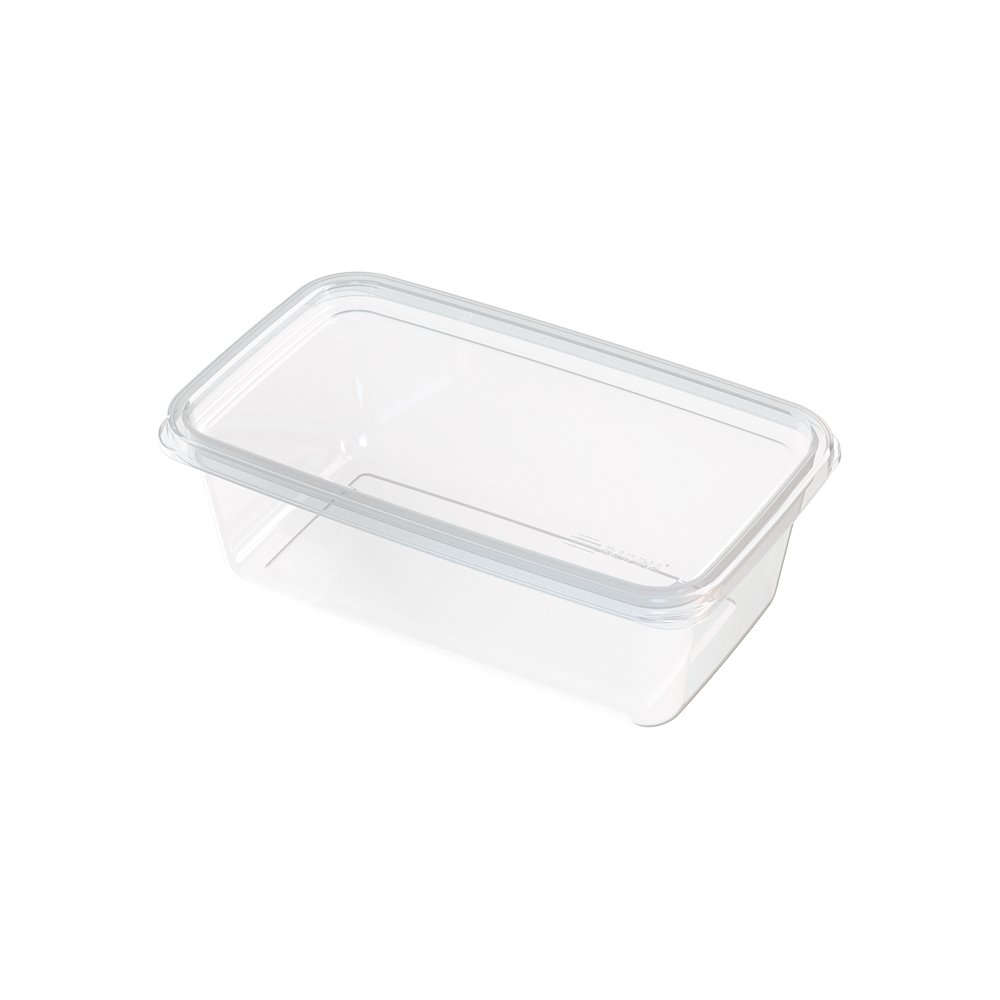 Pote Plástico Retangular com tampa 1,2L