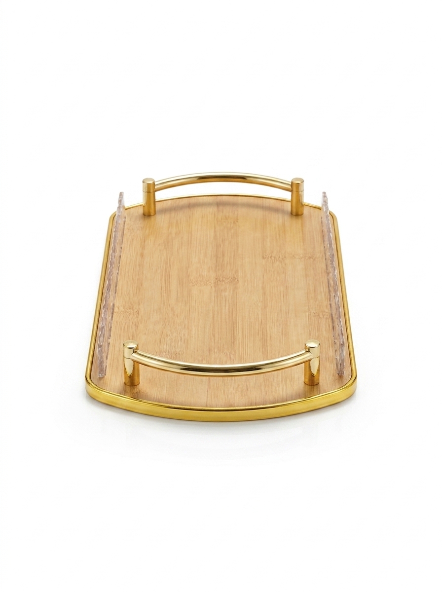 Bandeja Decorativa de Bambu com alça 38cm 