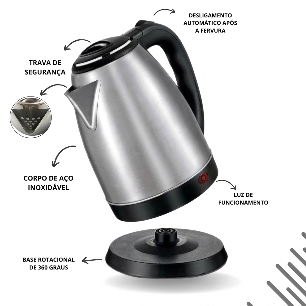 Chaleira Elétrica Inox