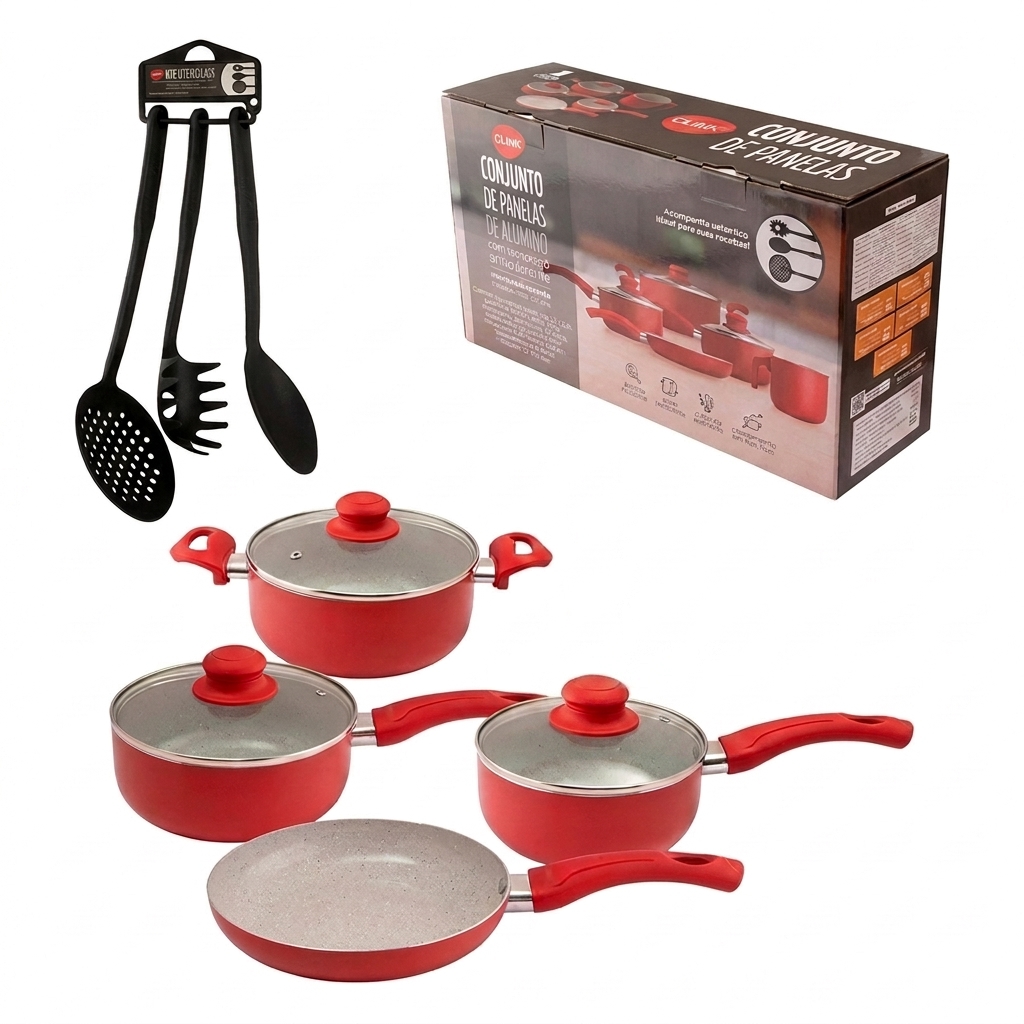 Conjunto de Panelas Antiaderente 7 Peças