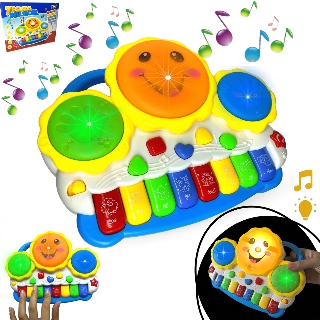 Brinquedo Piano Musical Infantil Luzes e Sons