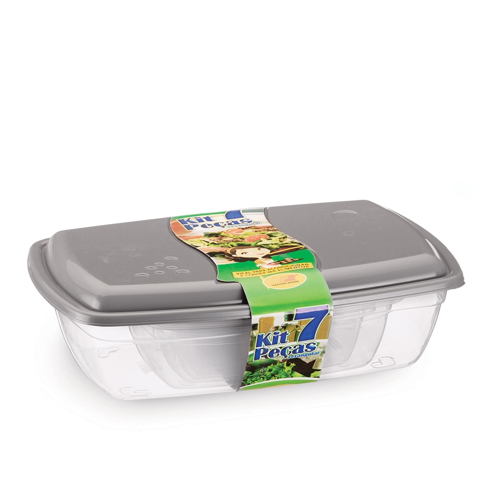 Kit de Potes Plásticos 7 Peças com tampa Rainha939