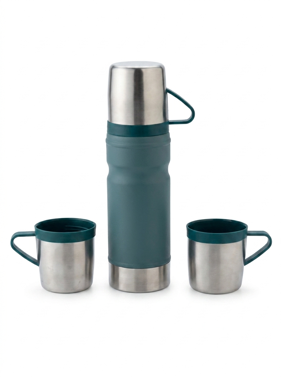 Garrafa Térmica com 2 Copos Inox 700ml