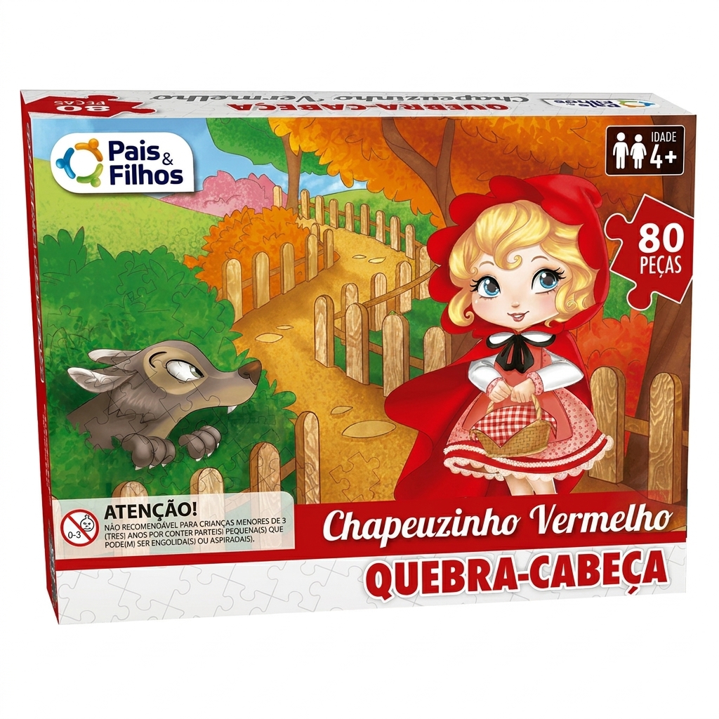 Quebra-Cabeça Chapeuzinho Vermelho 80 Peças