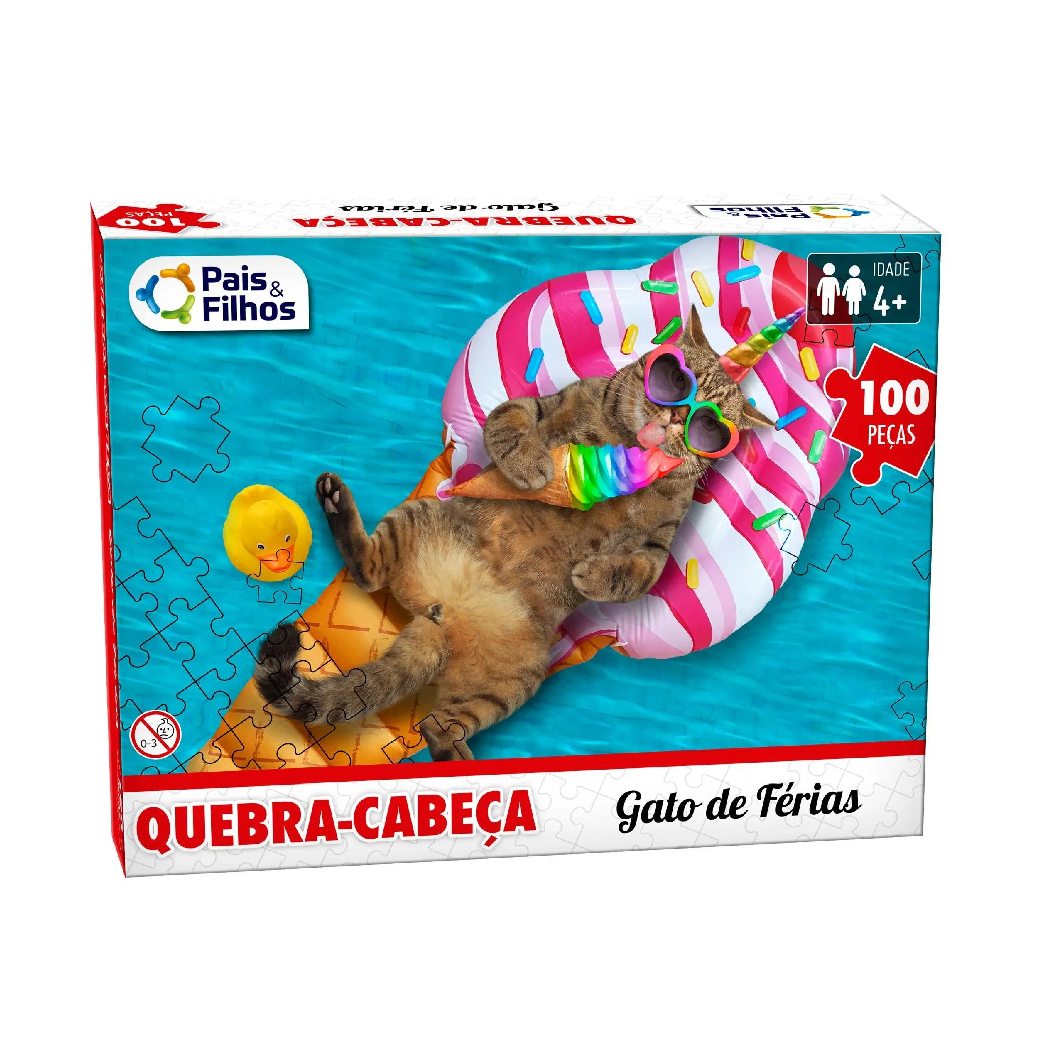 Quebra-Cabeça Gato de Férias 100 pçs