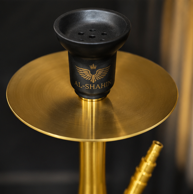 Al-Shahin Premium Gold Hookah – Luxury Aluminum Shisha with Crystal Glass Base