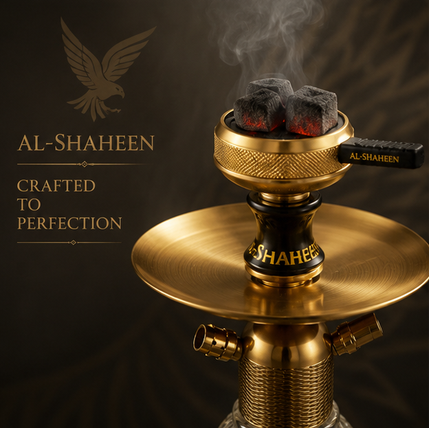 AL-SHAHEEN Premium Hookah – Crystal Glass Gold Edition