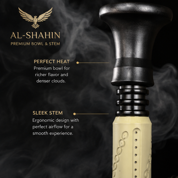 Al-Shahin Performance Series Hookah – Premium Silicone Sleeve Shisha with Crystal Glass Base