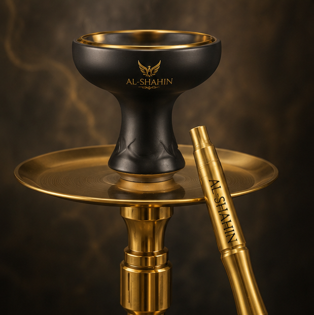 Al-Shaheen Luxury Gold Hookah – Premium Crystal Glass Shisha
