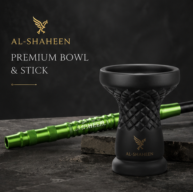 AL-SHAHEEN Premium Hookah – Green & Blue Crystal Edition