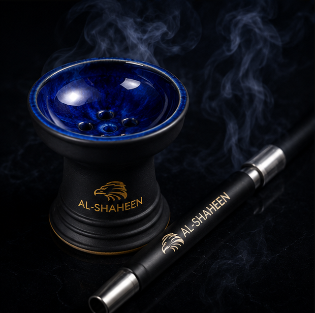 EL Bomber Premium Hookah – Blue Crystal Glass & Stainless Steel Luxury Shisha