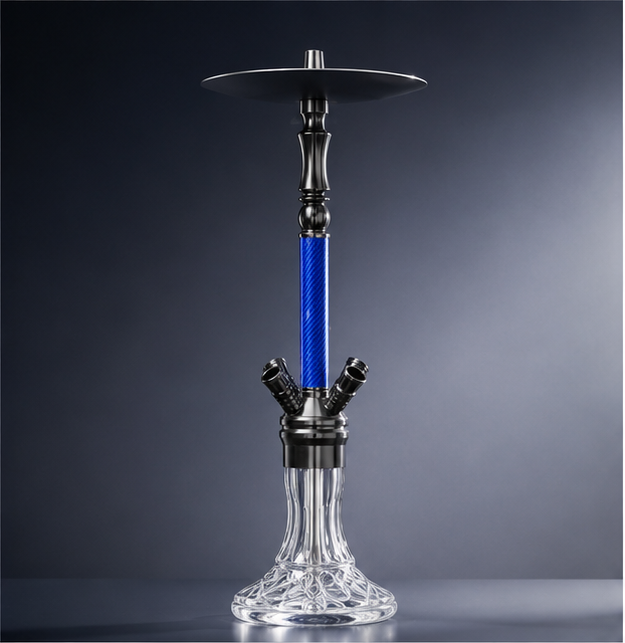 Premium Blue Carbon Fiber Hookah – Luxury Stainless Steel Shisha