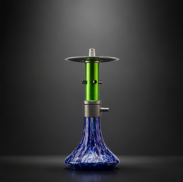 AL-SHAHEEN Premium Hookah – Green & Blue Crystal Edition