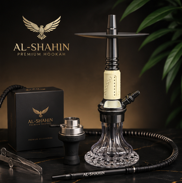 Al-Shahin Performance Series Hookah – Premium Silicone Sleeve Shisha with Crystal Glass Base