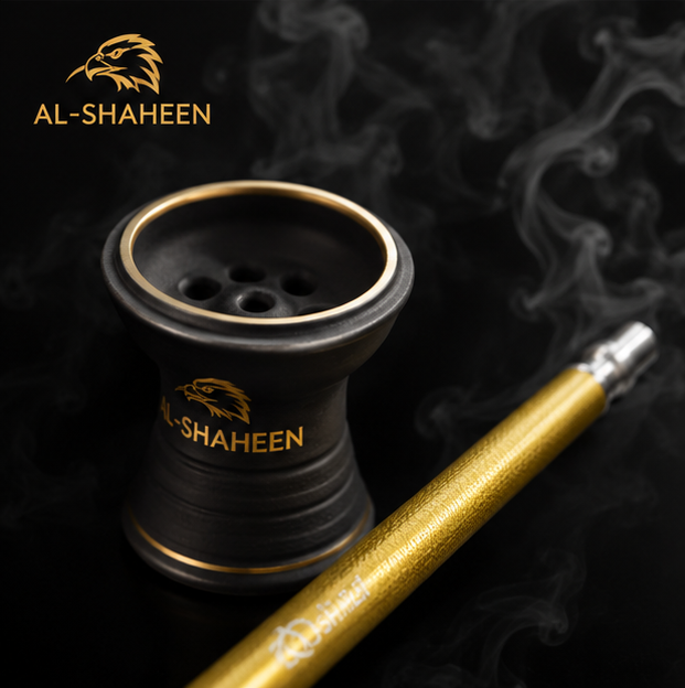 Al-Shaheen Luxury Gold Hookah – Premium Aluminum Shisha with Crystal Glass Base