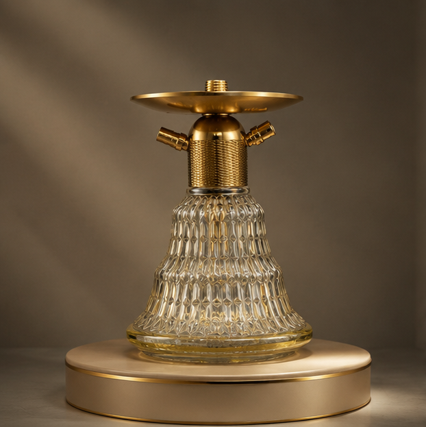 AL-SHAHEEN Premium Hookah – Crystal Glass Gold Edition