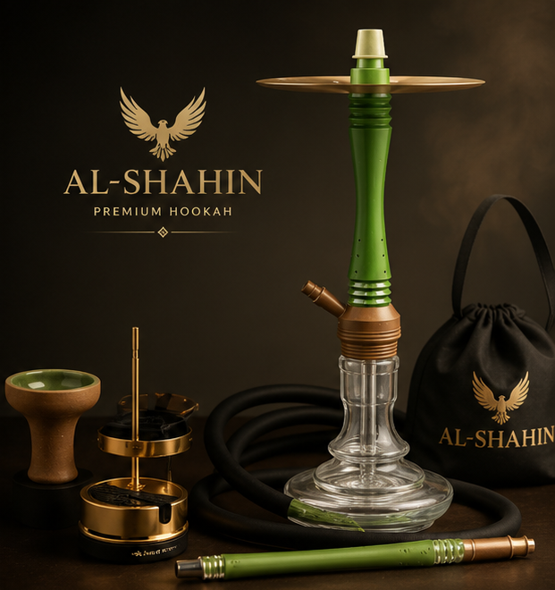 AL-SHAHIN Premium Hookah (Green & Gold Edition)