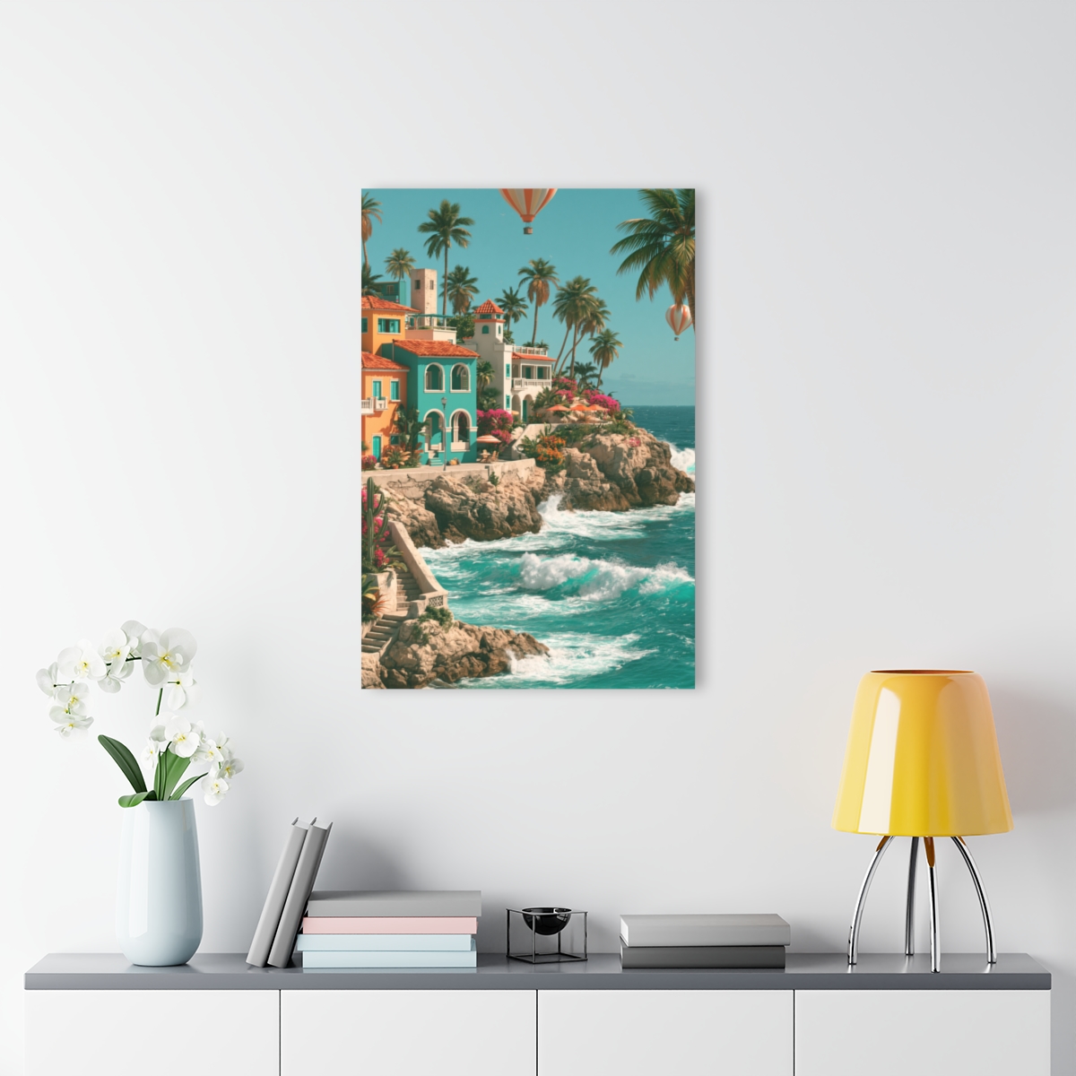 Coastal Village Seaside Cliff Acrylic Print