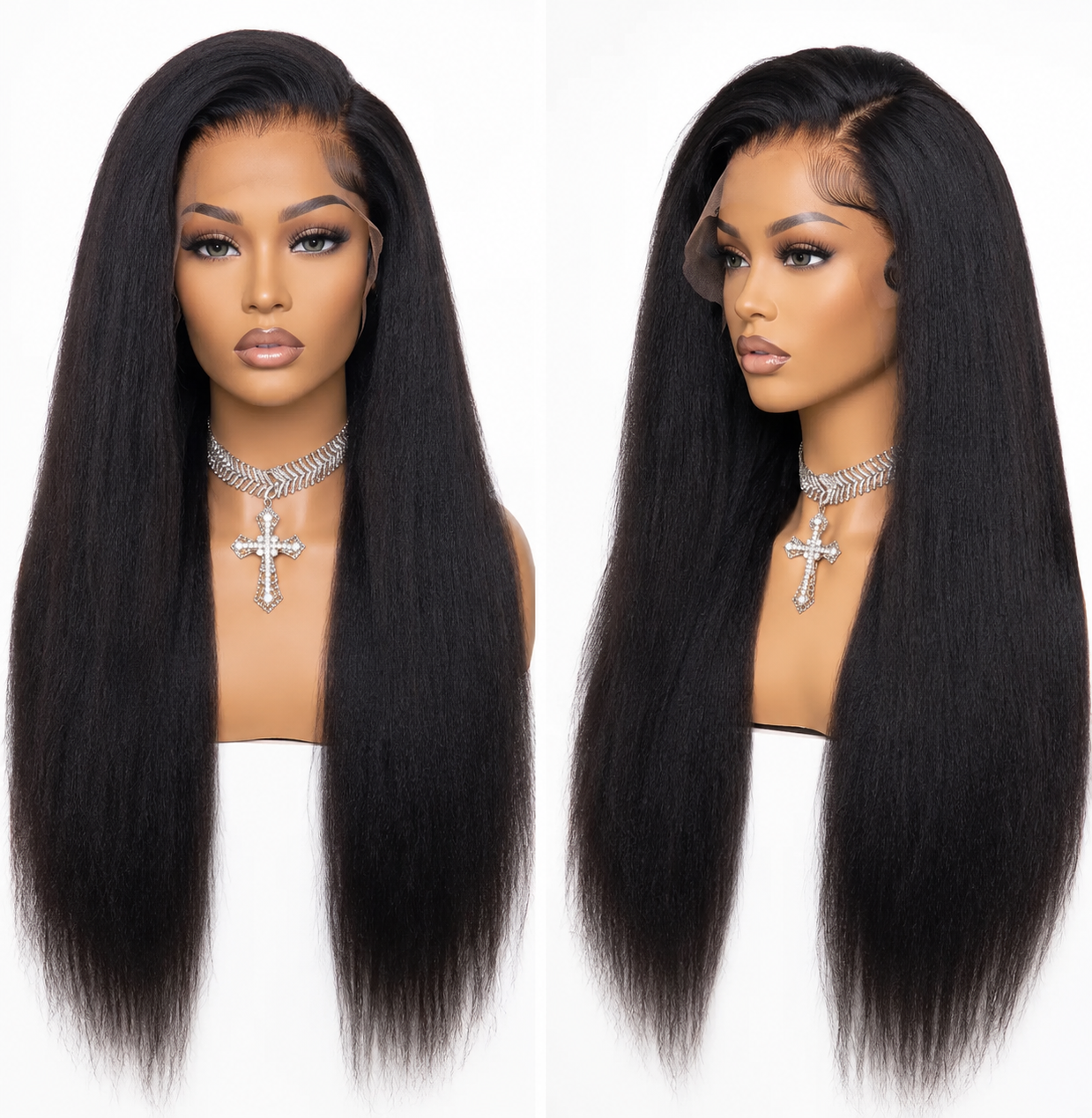 13×4 HD Lace Frontal Wig Yaki Straight Human Hair | Virgin Remy HD Lace Wig Wholesale