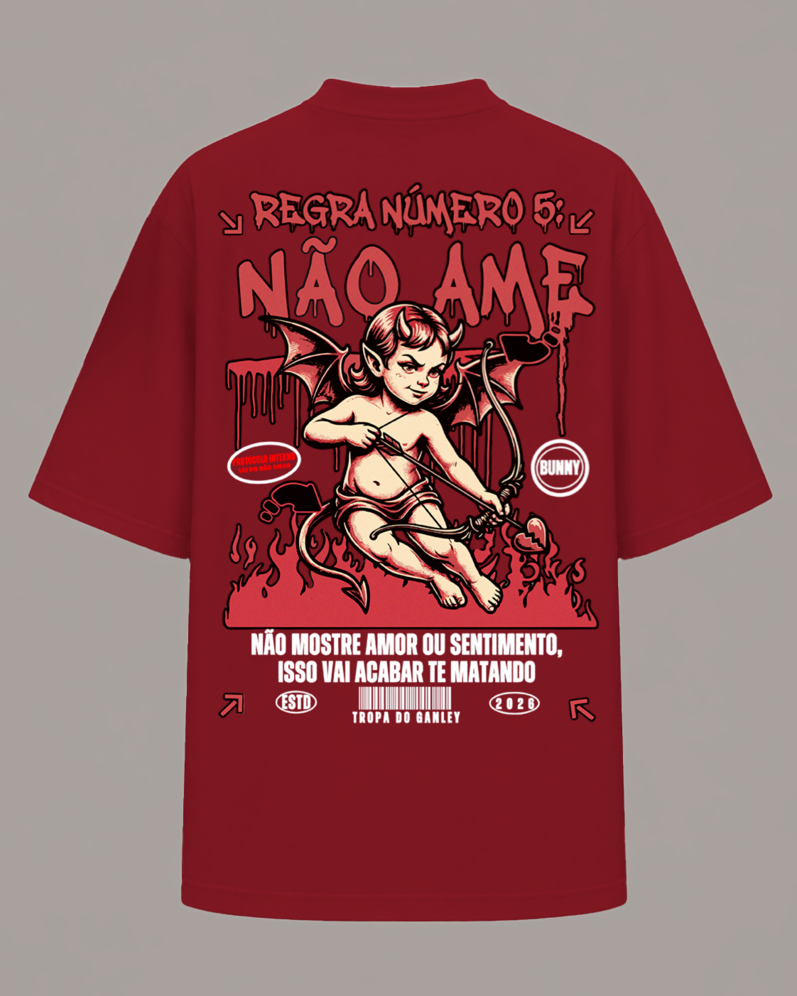 Camiseta Regra Número 5 Não Ame — Oversized