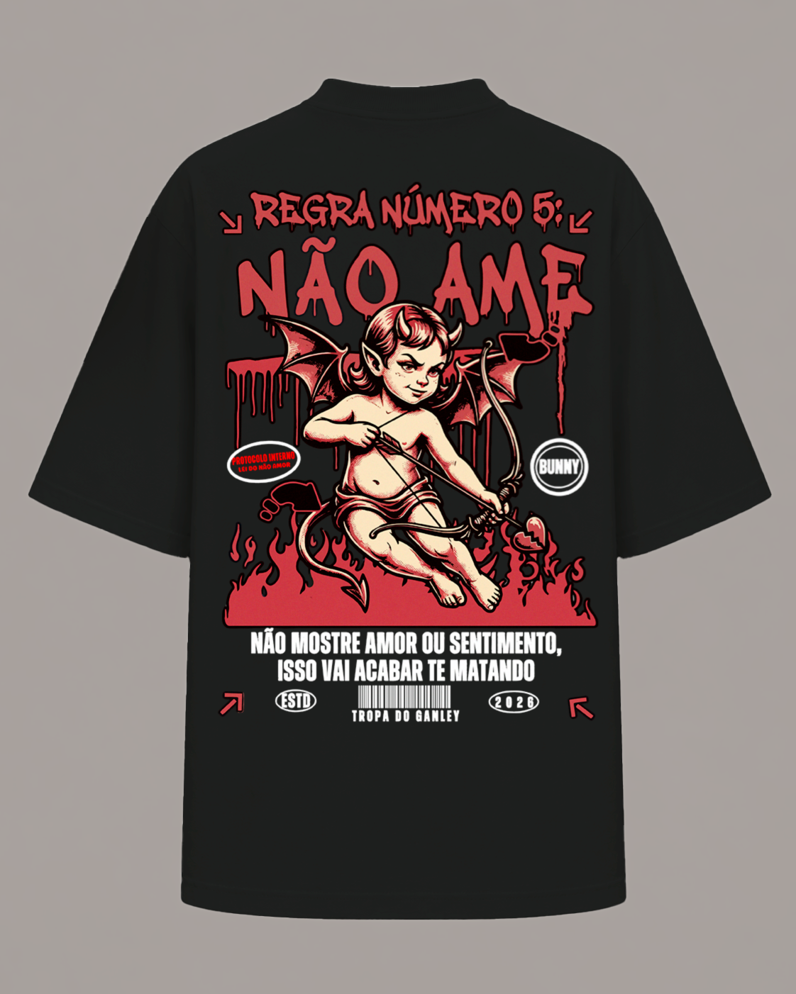 Camiseta Regra Número 5 Não Ame — Oversized