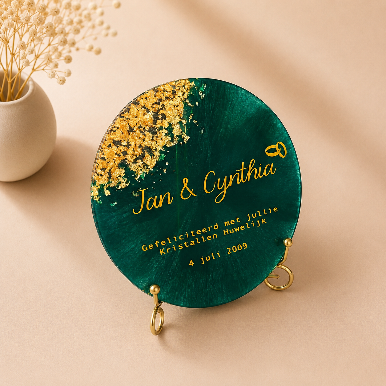 Bord Huwelijk Jan & Cynthia - Voorbeeld 