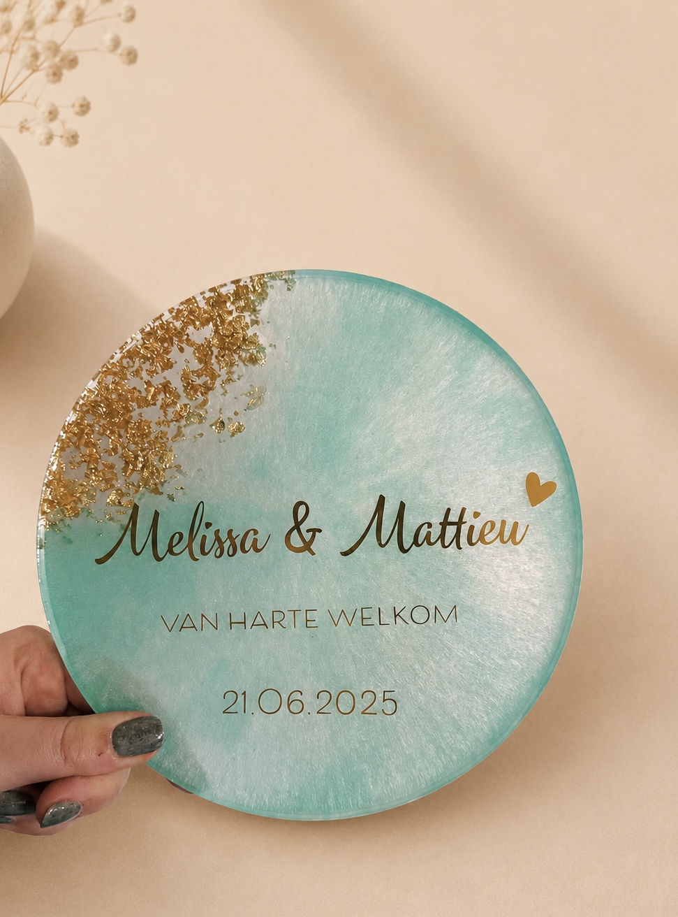 Bord Huwelijk Melissa & Mattieu - Voorbeeld 