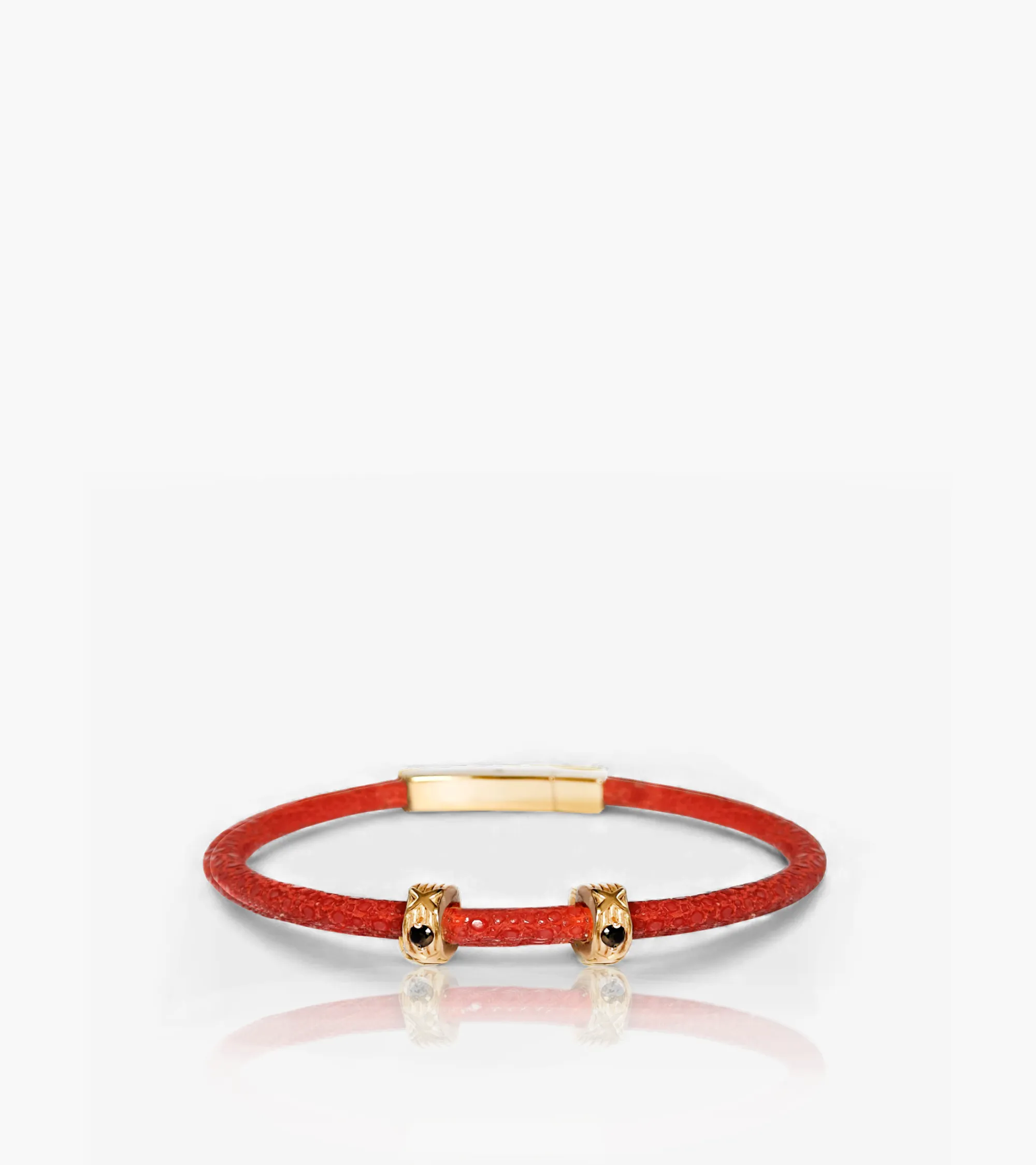 Elegantes Armband aus rotem Rochenleder (020B)