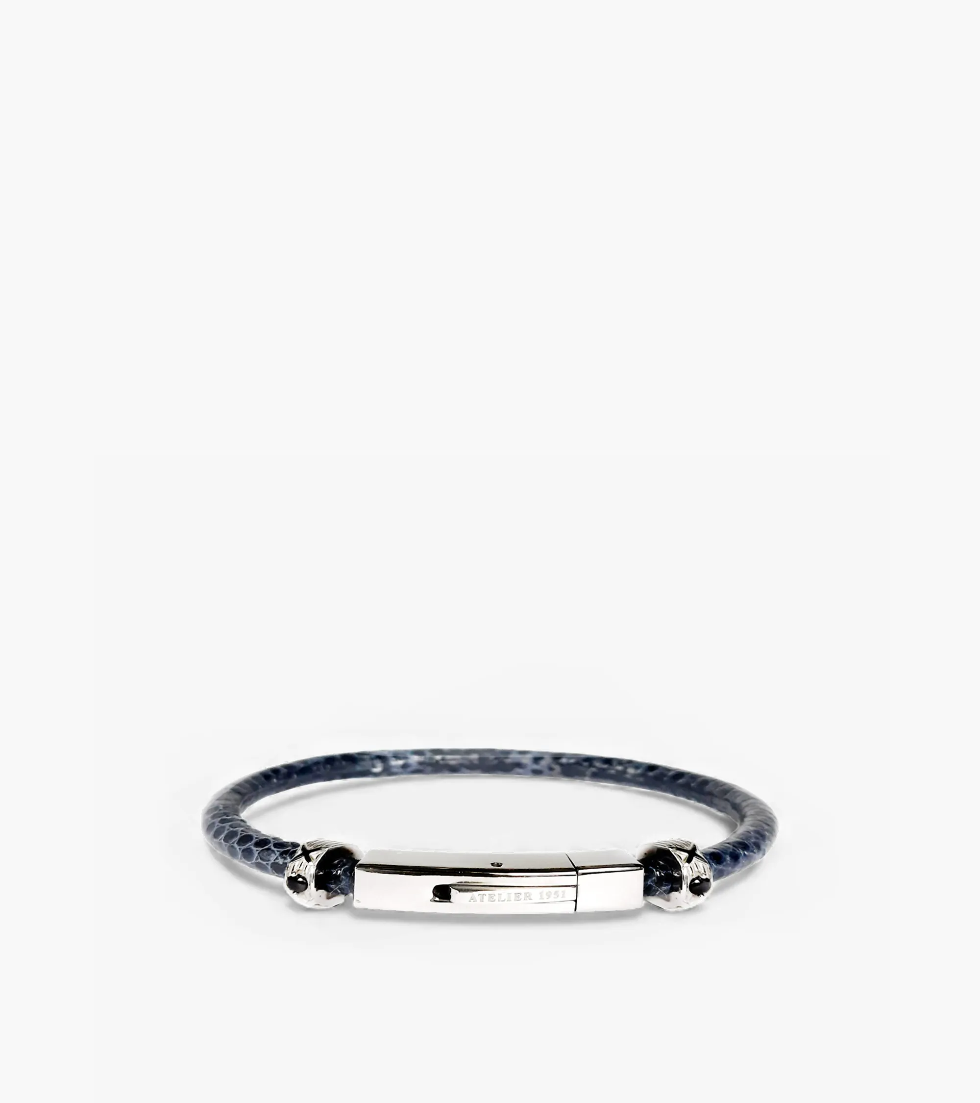 Nachtblaues Unisex Echsenlederarmband (007c)