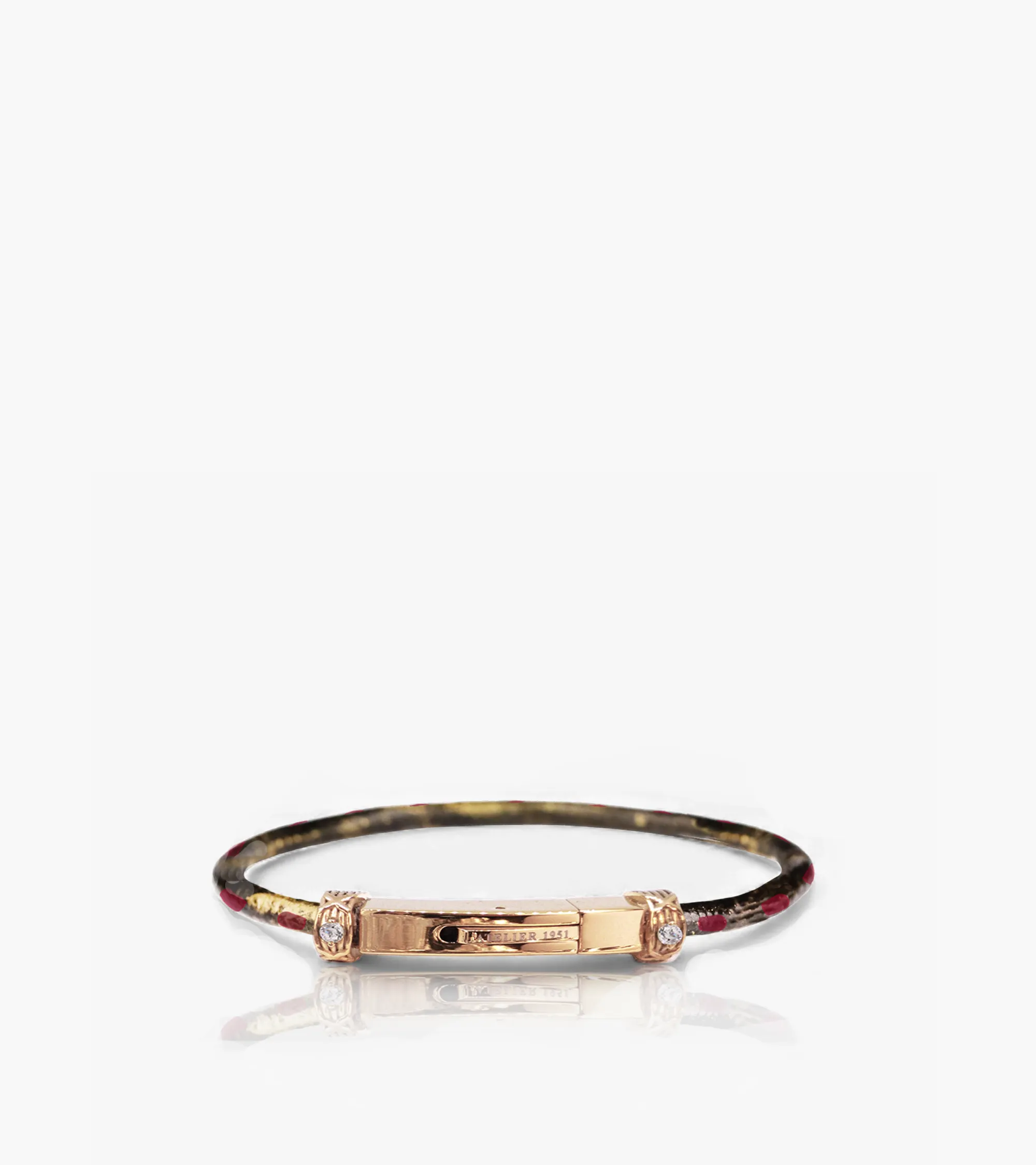 Handbemaltes Straussenleder Armband (040)