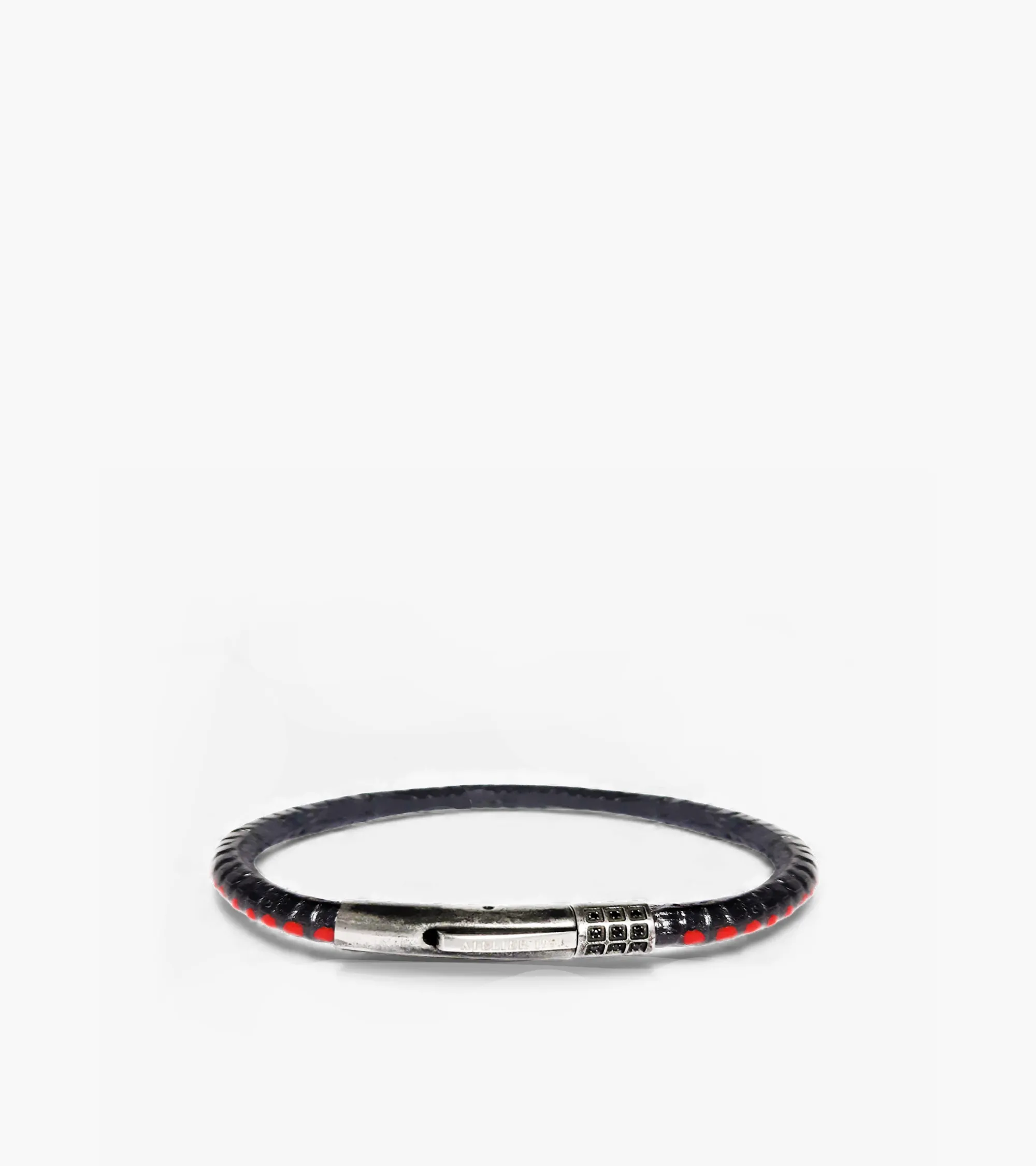 Handbemaltes Python Lederarmband mit handwerklich gealterter Stahlschliesse (038)