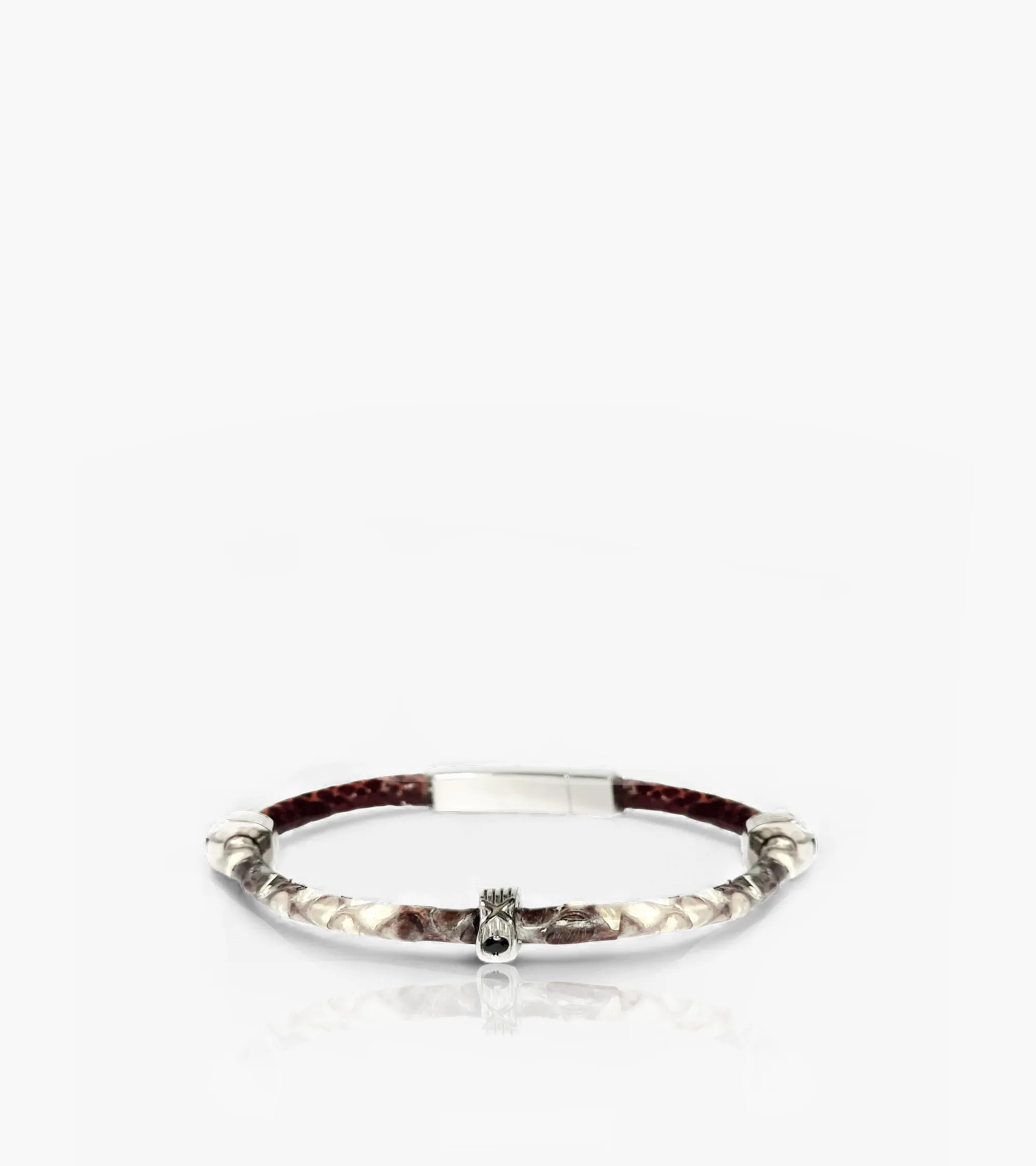 Bicolor-Lederarmband mit Silberakzenten (29)