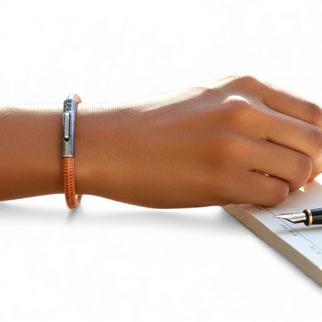 Lederarmband mit Echsenprägung (br092)