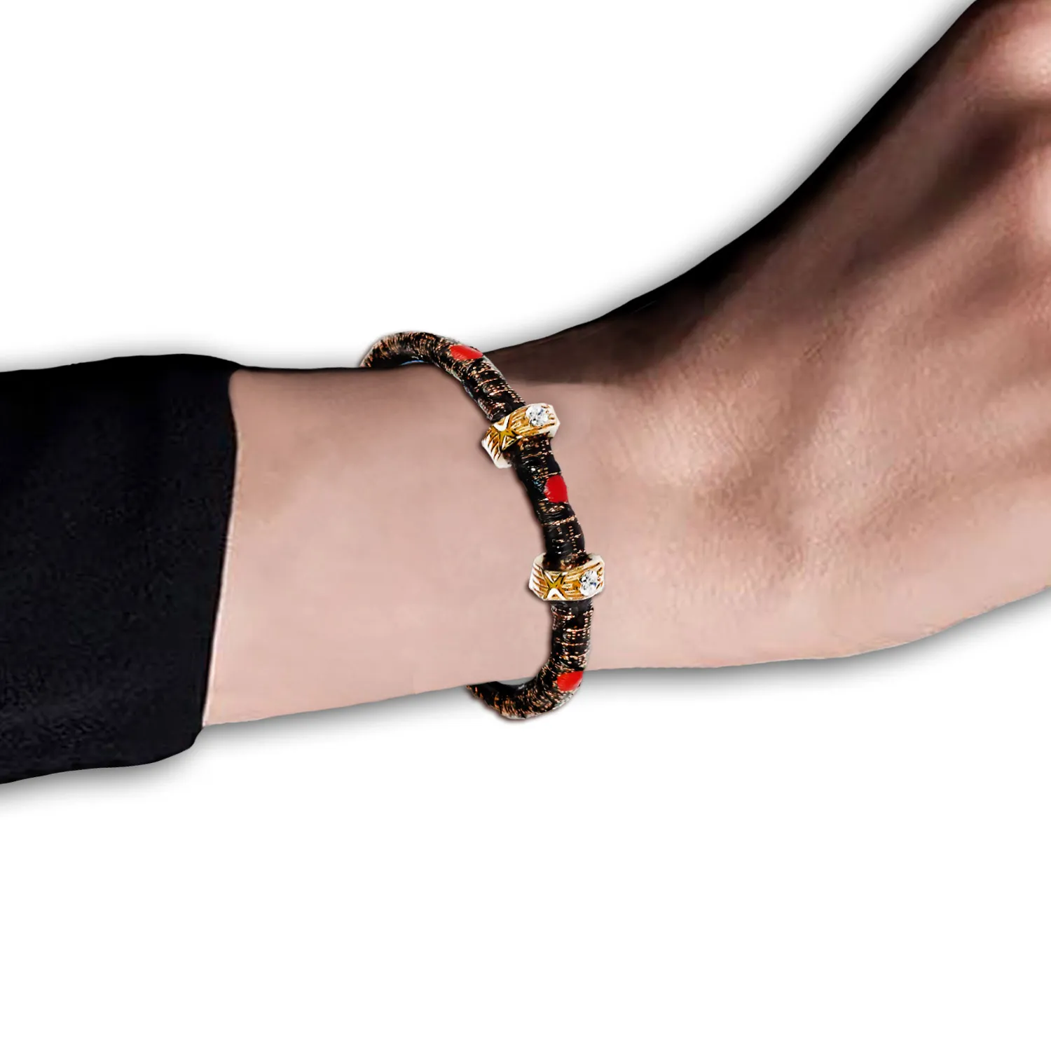 Handbemaltes Pythonleder Armband (011c) 
