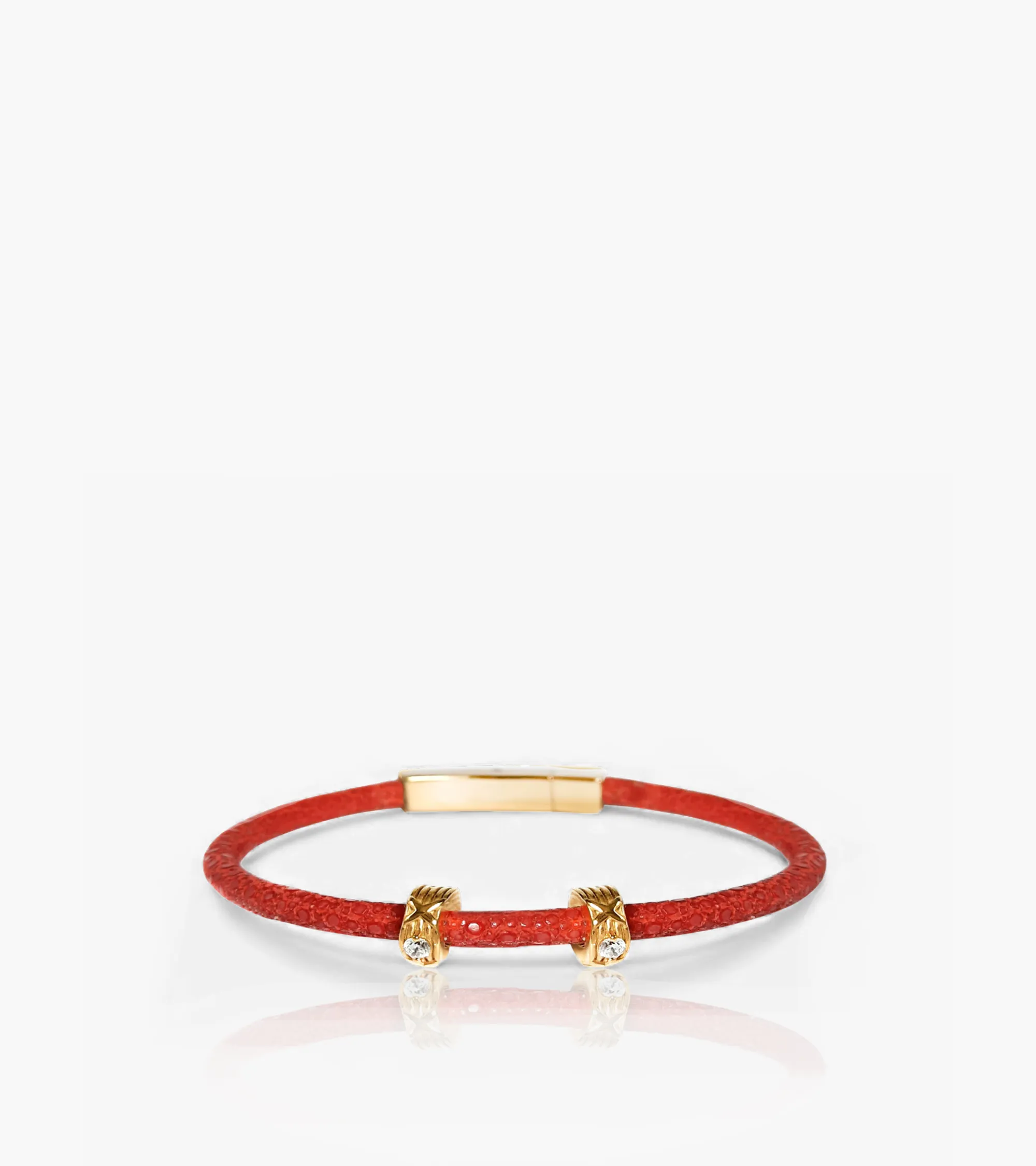 Elegantes Armband aus rubinrotem Rochenleder (020C)